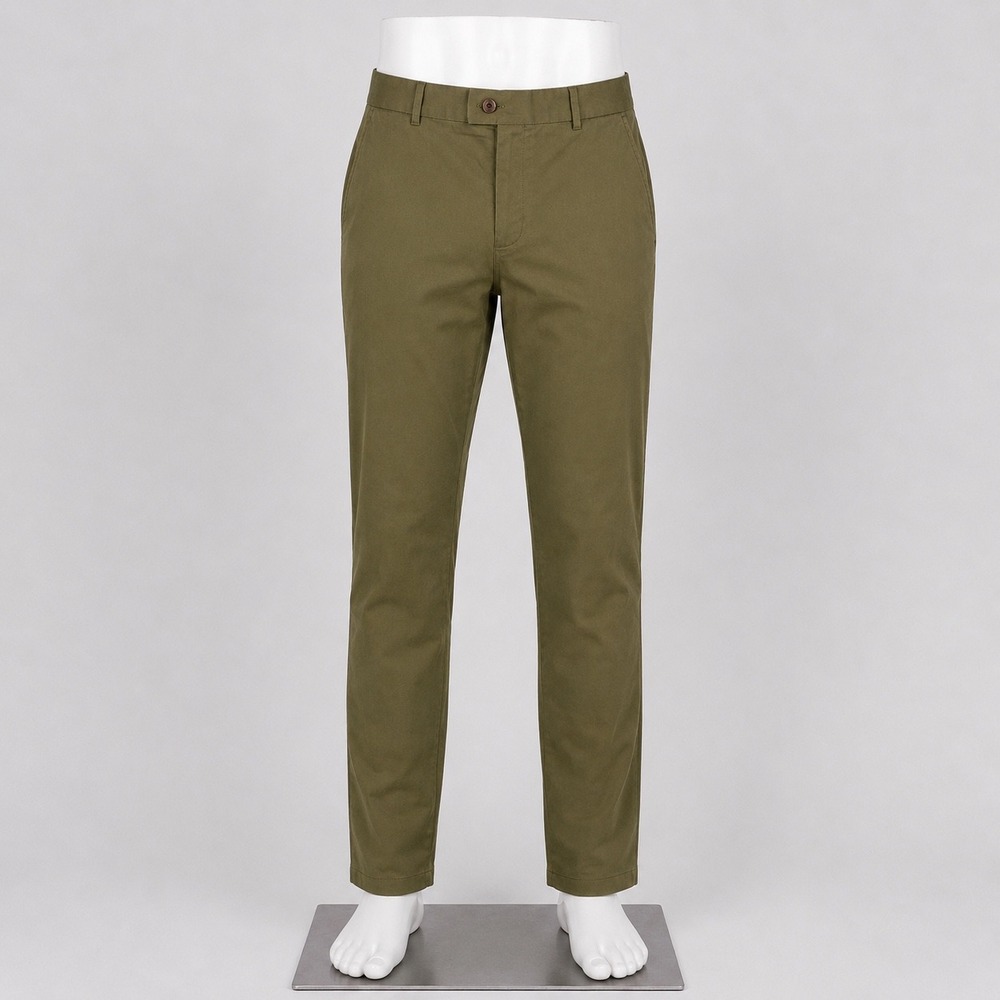 Charles Tyrwhitt Mens Slim Fit Non-Iron Chinos Olive Green Pants 36W x 36L